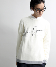 WEGO | WEGO/配色ロゴ刺繍ニット(ニット/セーター)