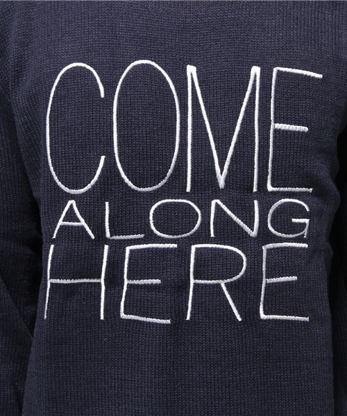 WEGO（ウィゴー）の「WEGO/配色ロゴ刺繍ニット（ニット/セーター・メンズ・ワイン/ネイビー/オフホワイト/ブラック・MEDIUM/LARGE）」の7枚目の写真