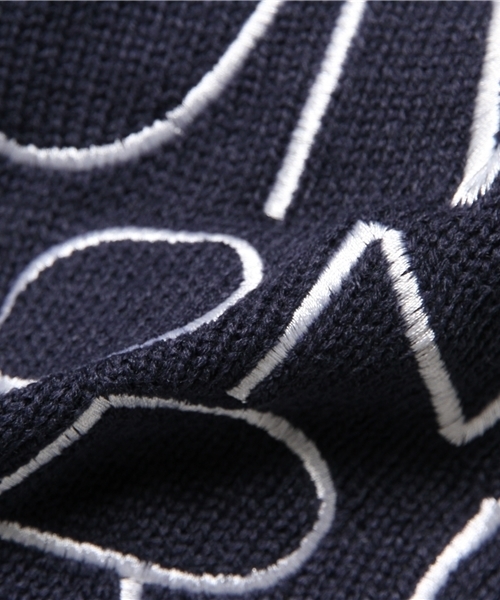 WEGO（ウィゴー）の「WEGO/配色ロゴ刺繍ニット（ニット/セーター・メンズ・ワイン/ネイビー/オフホワイト/ブラック・MEDIUM/LARGE）」の8枚目の写真