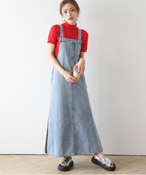 AMELY(エミリー)の「ウォッシュデニムサロペットスカート(ワンピース・レディース・ブラック系その他/ブルー系その他・L/M)」の16枚目の写真