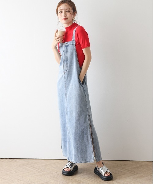 AMELY(エミリー)の「ウォッシュデニムサロペットスカート(ワンピース・レディース・ブラック系その他/ブルー系その他・L/M)」の15枚目の写真