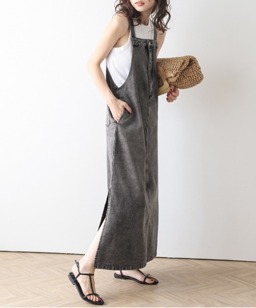 AMELY(エミリー)の「ウォッシュデニムサロペットスカート(ワンピース・レディース・ブラック系その他/ブルー系その他・L/M)」の19枚目の写真