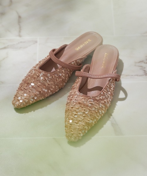 tocco closet（トッコ　クローゼット）の「【ZOZO限定】スパンコールミュール（サンダル・レディース・シルバー/アイボリー/ブラック/ピンク・M/L）」の4枚目の写真