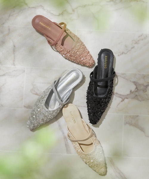 tocco closet（トッコ　クローゼット）の「【ZOZO限定】スパンコールミュール（サンダル・レディース・シルバー/アイボリー/ブラック/ピンク・M/L）」の2枚目の写真