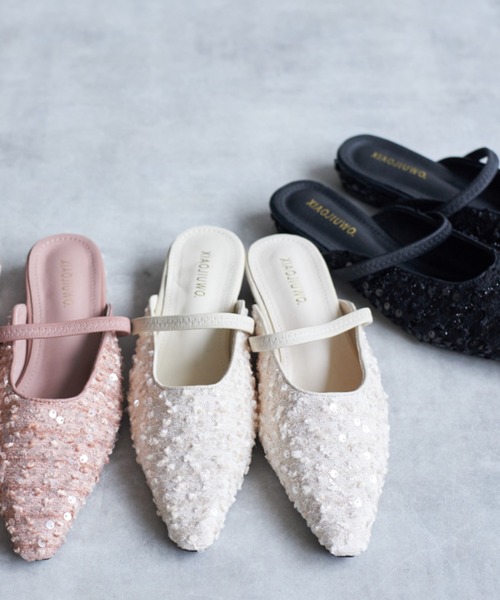 tocco closet（トッコ　クローゼット）の「【ZOZO限定】スパンコールミュール（サンダル・レディース・シルバー/アイボリー/ブラック/ピンク・M/L）」の5枚目の写真