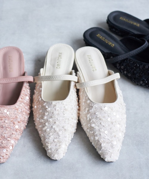 tocco closet（トッコ　クローゼット）の「【ZOZO限定】スパンコールミュール（サンダル・レディース・シルバー/アイボリー/ブラック/ピンク・M/L）」の6枚目の写真