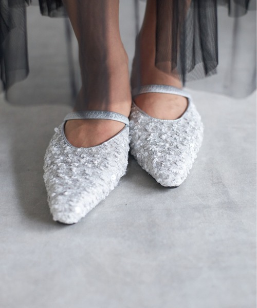 tocco closet（トッコ　クローゼット）の「【ZOZO限定】スパンコールミュール（サンダル・レディース・シルバー/アイボリー/ブラック/ピンク・M/L）」の9枚目の写真