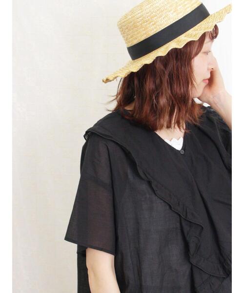 Samansa Mos2(サマンサ モスモス)の「フリルカラーブラウス(シャツ/ブラウス・レディース・ブルー/ブラック/オフホワイト/ピンク・F)」の1枚目の写真