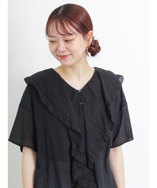 Samansa Mos2(サマンサ モスモス)の「フリルカラーブラウス(シャツ/ブラウス・レディース・ブルー/ブラック/オフホワイト/ピンク・F)」の11枚目の写真