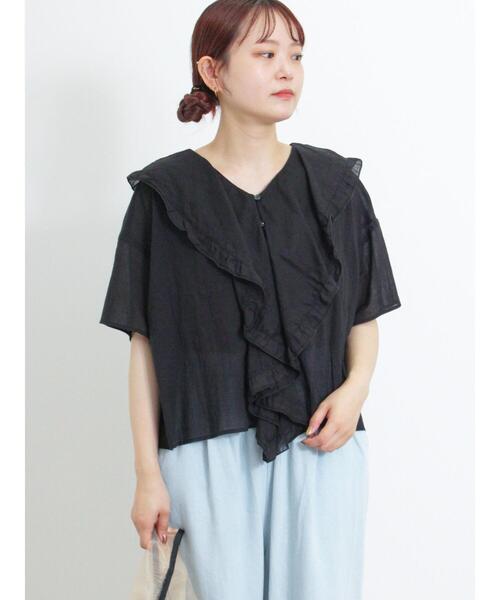 Samansa Mos2(サマンサ モスモス)の「フリルカラーブラウス(シャツ/ブラウス・レディース・ブルー/ブラック/オフホワイト/ピンク・F)」の13枚目の写真