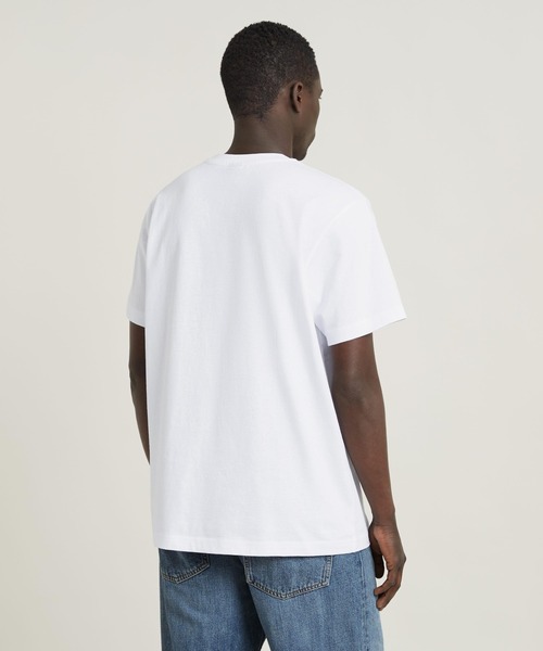 G-STAR(ジースター)の「FACE CARTOON LOOSE T-SHIRT/アートグラフィックロゴオーバーサイズTシャツ(Tシャツ/カットソー・メンズ・ホワイト・LARGE/MEDIUM/SMALL/X-LARGE/X-SMALL)」の4枚目の写真