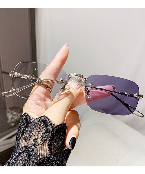 美品 ブルガリ サングラス ハーフリム 241TK 407 ハイブランド 高級 ブルガリ（BVLGARI）