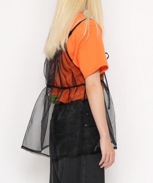 PUNYUS(プニュズ)の「シアーキャミチュニック(キャミソール・レディース・ブラック/オフホワイト・1/2/3/4)」の5枚目の写真