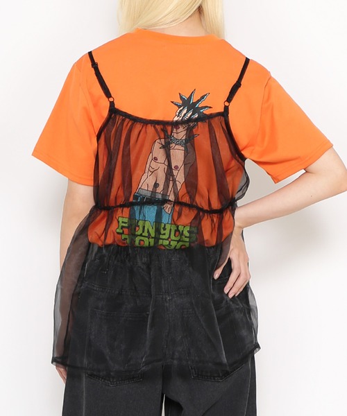 PUNYUS(プニュズ)の「シアーキャミチュニック(キャミソール・レディース・ブラック/オフホワイト・1/2/3/4)」の4枚目の写真