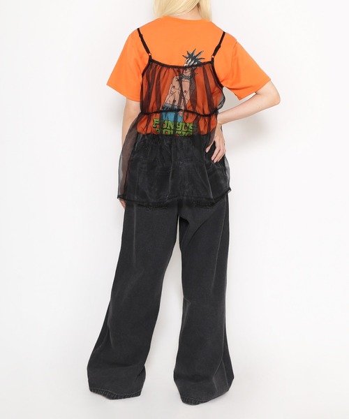 PUNYUS(プニュズ)の「シアーキャミチュニック(キャミソール・レディース・ブラック/オフホワイト・1/2/3/4)」の7枚目の写真