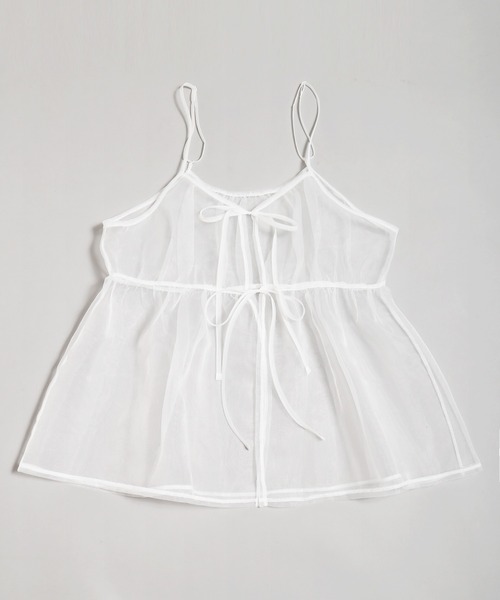 PUNYUS(プニュズ)の「シアーキャミチュニック(キャミソール・レディース・ブラック/オフホワイト・1/2/3/4)」の14枚目の写真