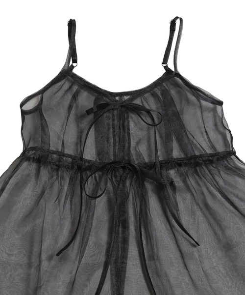 PUNYUS(プニュズ)の「シアーキャミチュニック(キャミソール・レディース・ブラック/オフホワイト・1/2/3/4)」の18枚目の写真