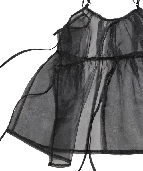 PUNYUS(プニュズ)の「シアーキャミチュニック(キャミソール・レディース・ブラック/オフホワイト・1/2/3/4)」の19枚目の写真