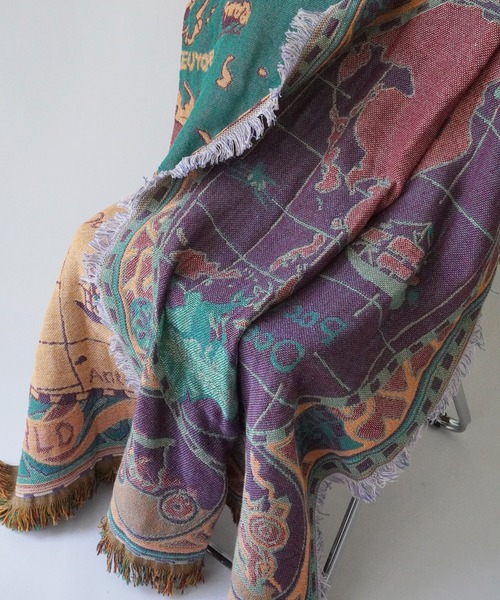 Port（ポート）の「【 Port / ポート 】 ヴィンテージ風 ワールド マップ デザイン 大判ブランケット / ソファカバー ( 130㎝×180㎝ ) #（ブランケット・レディース・その他・FREE）」の15枚目の写真