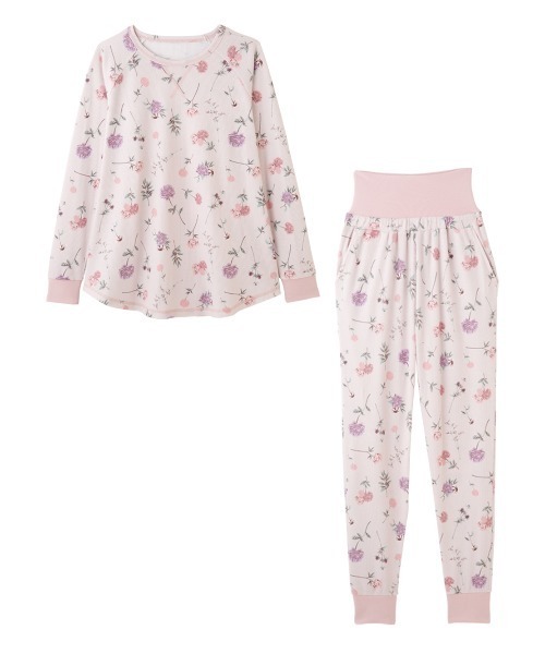 PEACH JOHN(ピーチジョン)の「【腹巻き付きで温活にも◎コットン混生地のワッフルパジャマ】サーマルHARAマキパジャマ(ルームウェア/パジャマ・レディース・ベビーピンク/アイボリー/ライトベージュ/グレイッシュブルー/ライトブルー/ライトブラウン/スモークピンク/ローズ・S/M/M/L)」の7枚目の写真