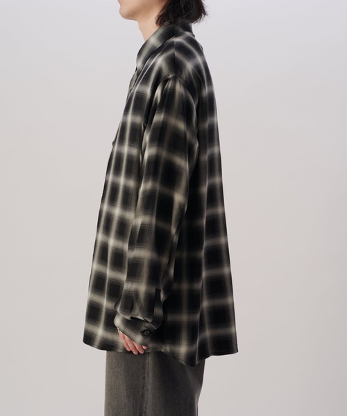 【ラスト価格】 Lui's ルイス　チェックシャツ オンブレー ツートーンシャツ 24SS】 Lui's ルイスチェックシャツ オンブレー ツートーンシャツ