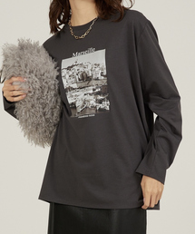 abahouse mavie | 【定番/長袖】フォトプリントロンT/秋服(Tシャツ/カットソー)