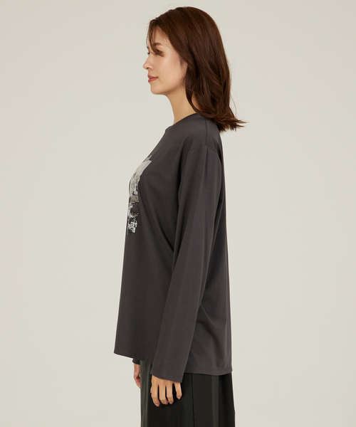 abahouse mavie(アバハウスマヴィ)の「【定番/長袖】フォトプリントロンT(Tシャツ/カットソー・レディース・ホワイト系その他/グレー系その他・フリー)」の16枚目の写真