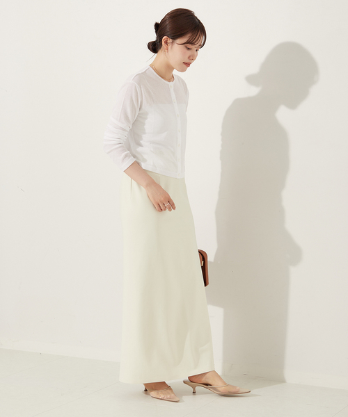 【美品】plage whisper rib sheer カーディガン ホワイトA セール】whisper rib sheer カーディガン（カーディガン/ボレロ