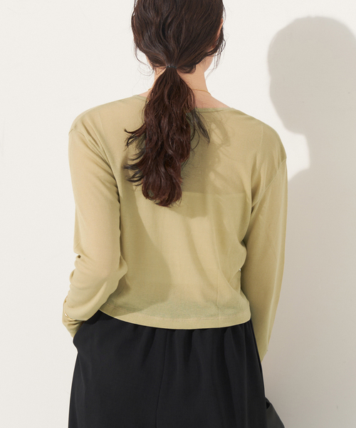 SHEER RIB CROPPED カーディガン（カーディガン）｜Plage