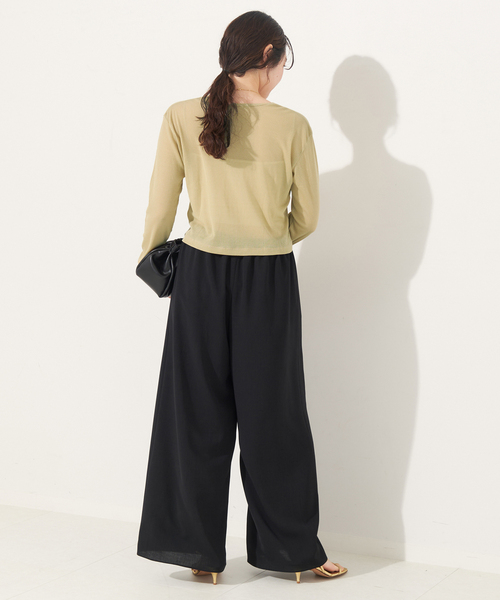 plage(プラージュ)の「SHEER RIB CROPPED カーディガン(カーディガン/ボレロ・レディース・ベージュ/ブラック/ホワイト・FREE)」の4枚目の写真