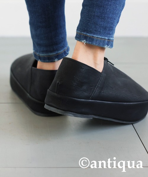 antiqua(アンティカ)の「傾斜ソールスリッポン(スリッポン・レディース・ブラック・M/L/LL)」の3枚目の写真