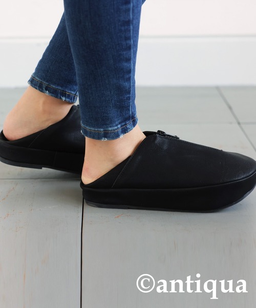 antiqua(アンティカ)の「傾斜ソールスリッポン(スリッポン・レディース・ブラック・M/L/LL)」の6枚目の写真