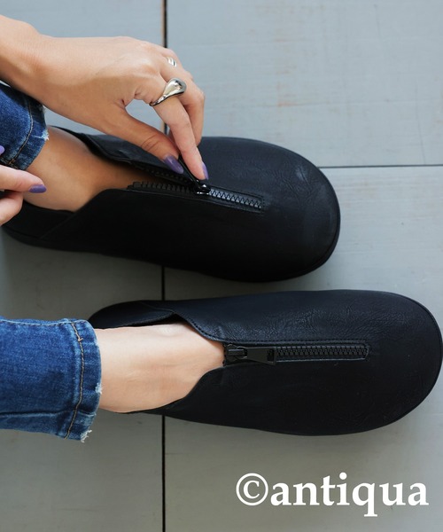 antiqua(アンティカ)の「傾斜ソールスリッポン(スリッポン・レディース・ブラック・M/L/LL)」の4枚目の写真