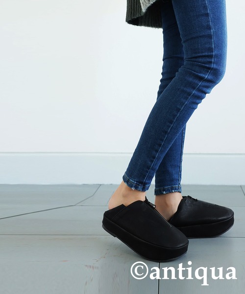 antiqua(アンティカ)の「傾斜ソールスリッポン(スリッポン・レディース・ブラック・M/L/LL)」の5枚目の写真