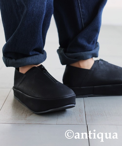 antiqua(アンティカ)の「傾斜ソールスリッポン(スリッポン・レディース・ブラック・M/L/LL)」の13枚目の写真