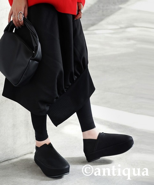 antiqua(アンティカ)の「傾斜ソールスリッポン(スリッポン・レディース・ブラック・M/L/LL)」の7枚目の写真