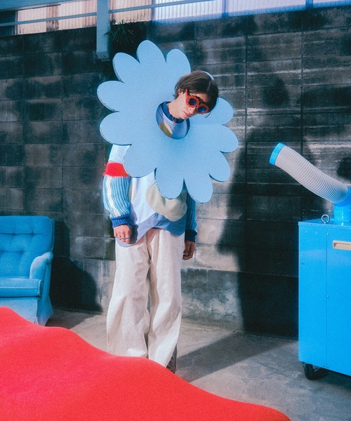 amok(アモク)の「LAYERED PANTS(スラックス・メンズ・ブラック/ホワイト・S/M/L)」の3枚目の写真