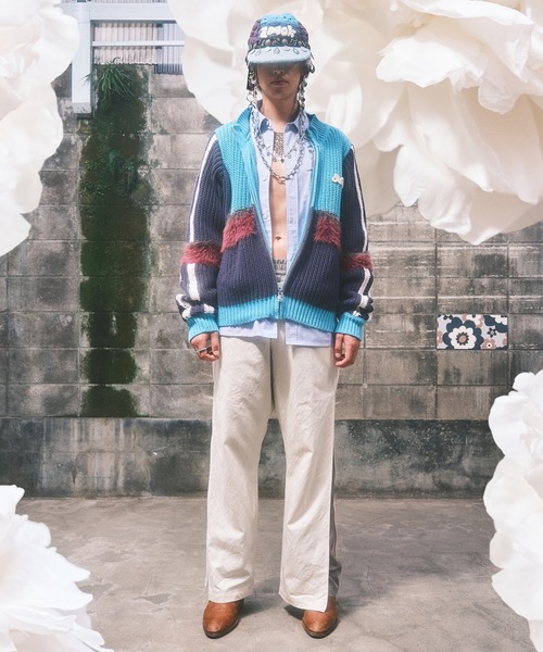 amok(アモク)の「LAYERED PANTS(スラックス・メンズ・ブラック/ホワイト・S/M/L)」の4枚目の写真