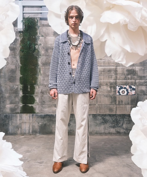 amok(アモク)の「LAYERED PANTS(スラックス・メンズ・ブラック/ホワイト・S/M/L)」の6枚目の写真