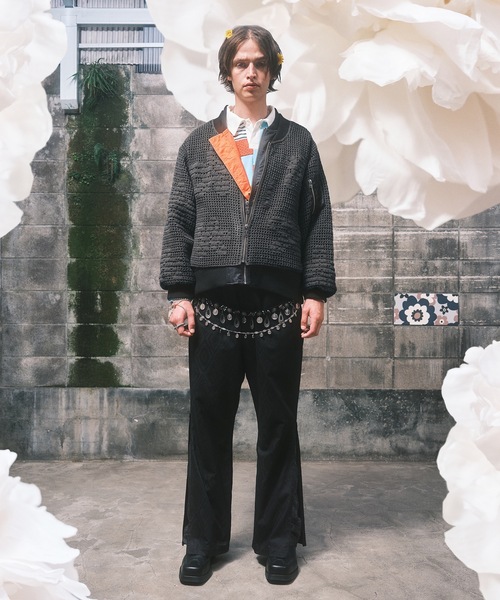 amok(アモク)の「LAYERED PANTS(スラックス・メンズ・ブラック/ホワイト・S/M/L)」の7枚目の写真