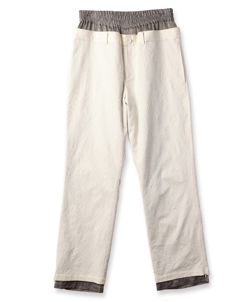 amok(アモク)の「LAYERED PANTS(スラックス・メンズ・ブラック/ホワイト・S/M/L)」の9枚目の写真