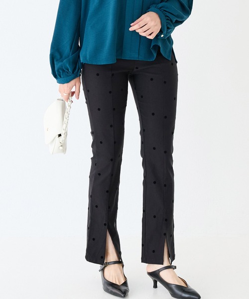 INCEDE（インシード）の「スーパーストレッチ フロッキーパンツ（その他パンツ・レディース・ブラック系その他/ドット・M/L/LL/3L/4L）」の14枚目の写真