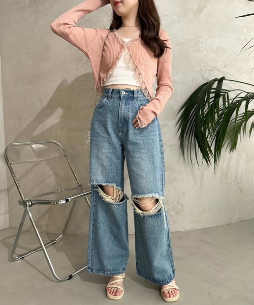 one after another NICE CLAUP(ワンアフターアナザーナイスクラップ)の「アソートワイドデニムパンツ【SMサイズ展開】(デニムパンツ・レディース・ブルー/グレー系その他/ブルー系その他・SMALL/MEDIUM)」の5枚目の写真