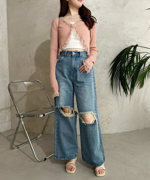 one after another NICE CLAUP(ワンアフターアナザーナイスクラップ)の「アソートワイドデニムパンツ【SMサイズ展開】(デニムパンツ・レディース・ブルー/グレー系その他/ブルー系その他・SMALL/MEDIUM)」の4枚目の写真