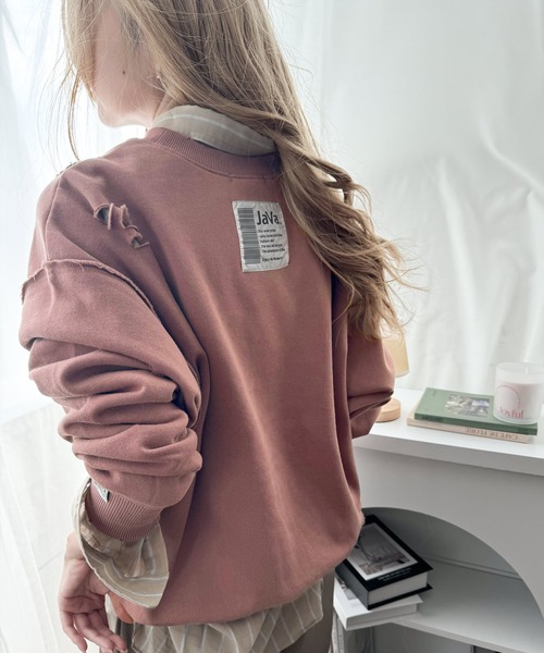 セール】《Javaジャバコラボ》大人のこなれ感。ダメージ加工裏起毛