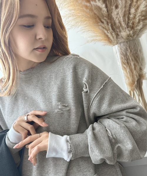 ☆セールRULE THE FATE ダメージ加工 裏起毛スウェット ベージュ RULE THE FATE RTF ダメージ加工 スウェット ベージュ - メルカリ