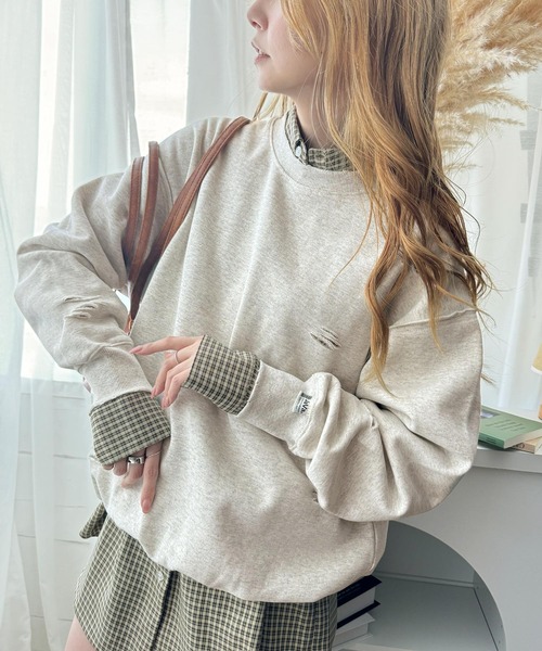 セール】《Javaジャバコラボ》大人のこなれ感。ダメージ加工裏起毛