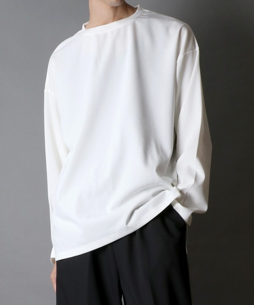 SITRY(シトリー)の「Amunzen Big Silhouette T-shirt/UVカット 梨地 ビッグシルエット 長袖Tシャツ ロンT(Tシャツ/カットソー・メンズ・ダークグリーン/ホワイト/チャコール/ブラック・M/LL/L)」の14枚目の写真