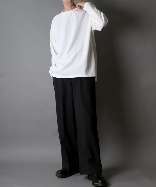 SITRY(シトリー)の「Amunzen Big Silhouette T-shirt/UVカット 梨地 ビッグシルエット 長袖Tシャツ ロンT(Tシャツ/カットソー・メンズ・ダークグリーン/ホワイト/チャコール/ブラック・M/LL/L)」の15枚目の写真