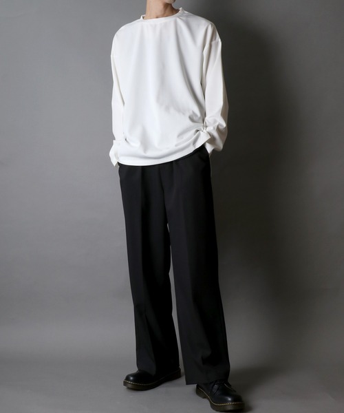 SITRY(シトリー)の「Amunzen Big Silhouette T-shirt/UVカット 梨地 ビッグシルエット 長袖Tシャツ ロンT(Tシャツ/カットソー・メンズ・ダークグリーン/ホワイト/チャコール/ブラック・M/LL/L)」の16枚目の写真